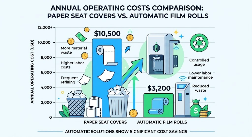 Cost comparison paper covers vs sanitary film rolls wholesale Cost comparison paper covers vs sanitary film rolls wholesale